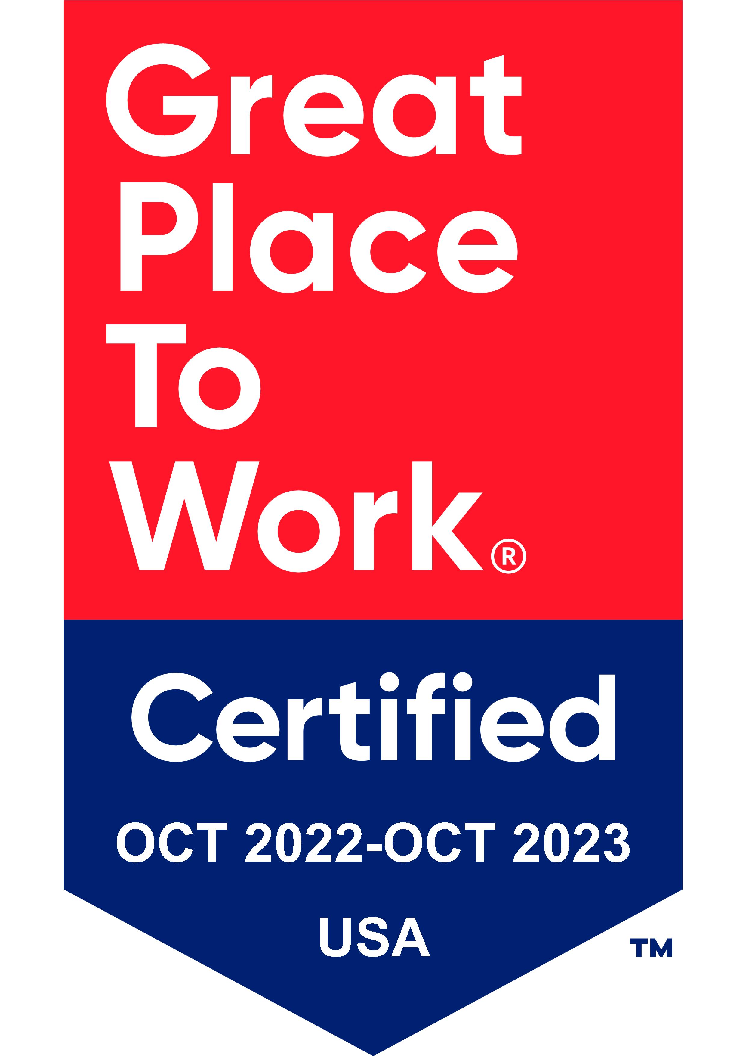 Great Place to Work Certified 2022